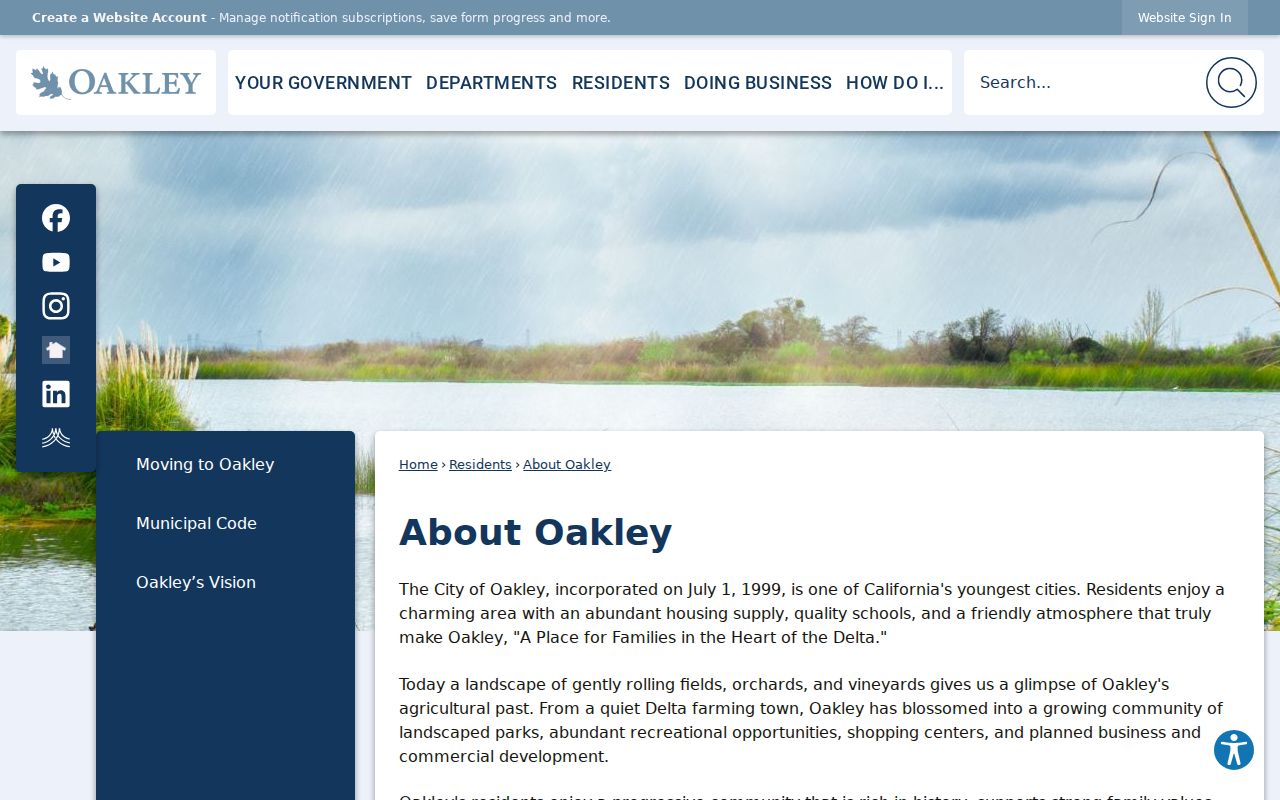 Oakley residents directory local history and city background