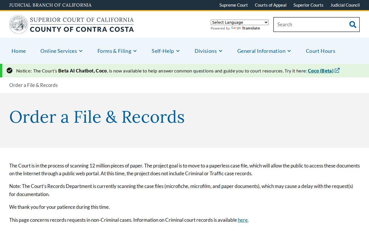 Oakley previous residents Contra Costa court records order route
