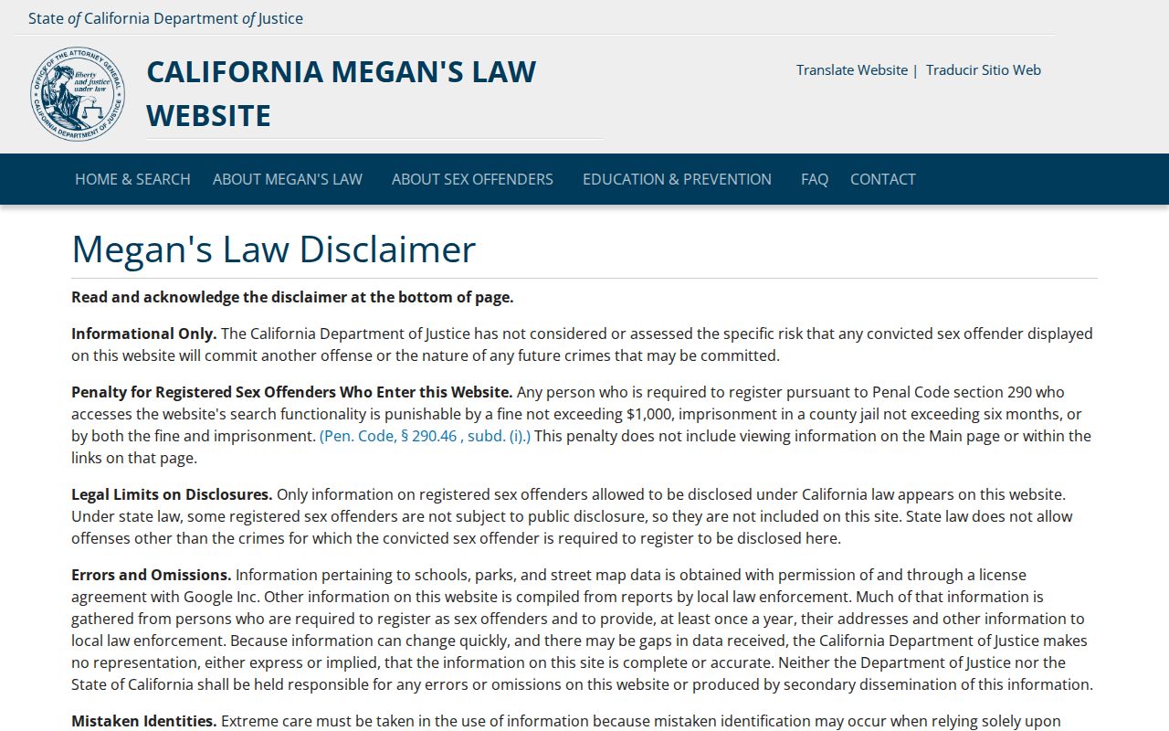 Oakley resident lookup California Megan’s Law search